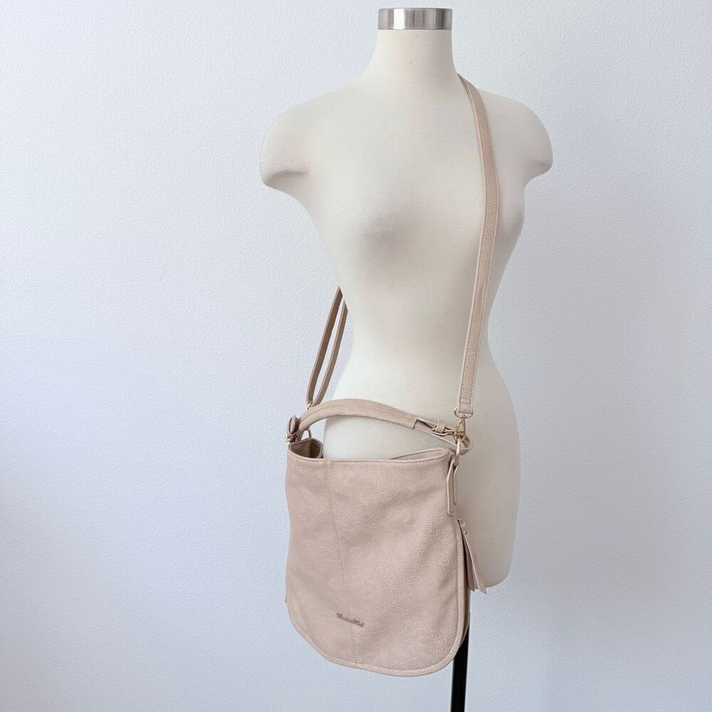 Montana West Wéstern Country Purse Crossbody Leather Tan Cream Makeup Bag Fringe